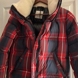 Mackenzie Puffer Jacket in Red Plaid